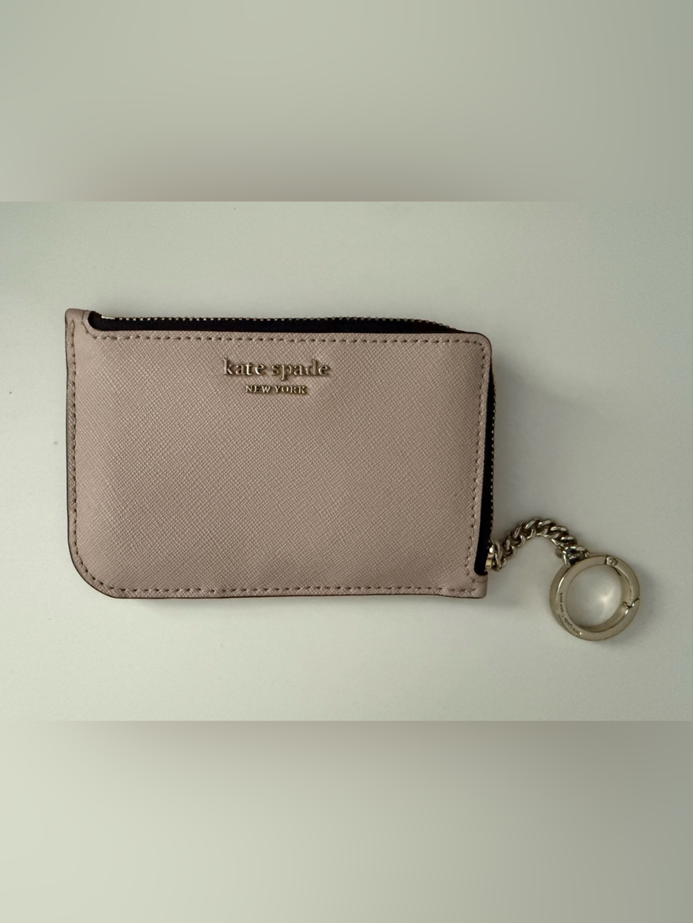kate spade Saffiano Zip Card Holder with Key Ring